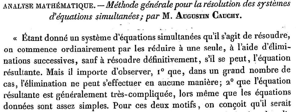 Cauchy's paper excerpt 1